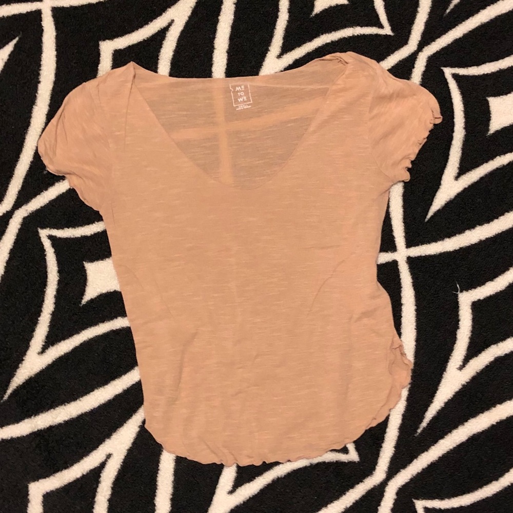 Tan Lettuce-edge Top - from Pacsun